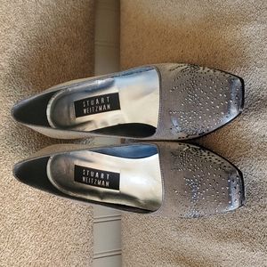 EUC Stuart Weitzman Explosion pumps in pewter size 7B embellished silver gray